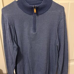 Vineyard Vines Blue Zip Up Sweater Relaxed Fit